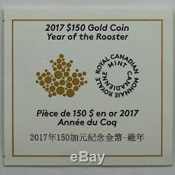 Canada 2017 $150 Year of the Rooster 18-karat Gold Proof Coin