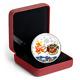 Canada 2018 Holiday Reindeer With Murano Glass $20.9999 Pure Silver Coin