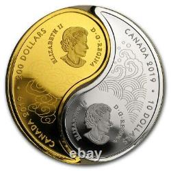 Canada 2019 200$ Yin and Yang Sparrow and Koi Fish Gold coin Royal Canadian Mint