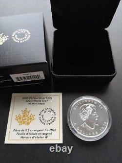 Canada 2020 $5 Fine Silver Coin W Mint Mark