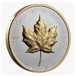 Canada 2023 Silver Maple Leaf Gilt 1 oz. 999 Reverse Proof UHR Ultra High Relief