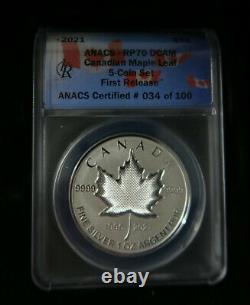 The Maple Leaf 5 pc 0.9999 fine silver! 2015 Canada Fine Silver Fractional Set 