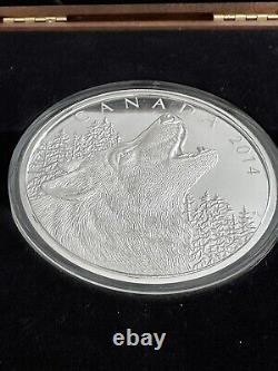 Canadian 2014 $125 1/2 Kilo 500g 0.999 Fine Silver Coin Howling Wolf RCM