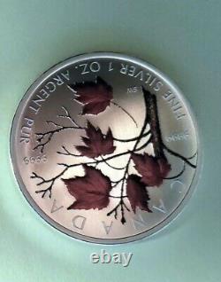 Canadian color $5 1 oz silver 2001 Autumn, 2002 Spring, 2003 Summer, 2004 Winter
