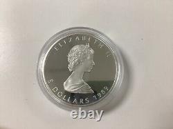 Commemorative 1979 1989 1 Oz Canadian Maple Leaf 5 dollar Silver Coin Proof BU