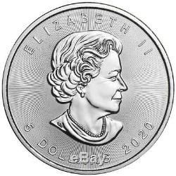 Daily Deal Lot of 25 2020 $5 Silver Canadian Maple Leaf 1 oz Brilliant Uncir
