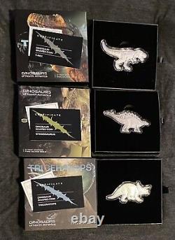 Dinosaurs of North America Royal Canadian Mint Dinosaur shaped Silver coins