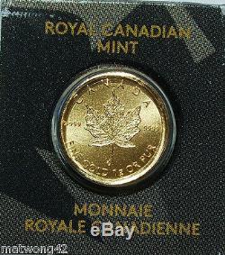 GOLD 1 gram 50 cents MAPLE LEAF COIN CANADA. 9999 PURE BULLION 2015 2016, 2017