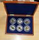 Gold Plated Wildlife Series. 6 Silver Coins In Cherrywood Case