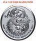 Lucky Dragon 2019 25 X 1 Oz Pure Silver High Relief Coin In Tube Canada Rcm