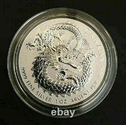 LUCKY DRAGON High Relief 2017 Royal Canadian Mint 1 oz Silver Coin in Capsule