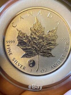 Lot Of 2 2016 1 oz Canadian Maple Leaf Reverse Proof Yin Yang & Bigfoot Privy