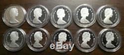 Lot of 10- 1982 Canada. 500 Silver Proof Dollars Regina Centennial -In Boxes