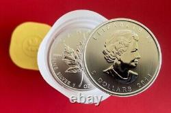 Lot of 10 2011 1 oz Canadian Silver Maple Leaf SML Bullion Fine Silver Coin