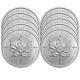 Lot Of 10 2019 $5 Silver Canadian Maple Leaf 1 Oz Brilliant Uncirculated