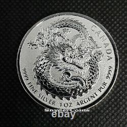 Lot of 10 2020 Canada Silver High Relief Lucky Dragon BU in Mint Tube IN STOCK