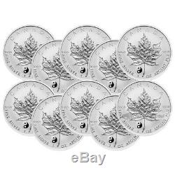 Lot of 10 x 1 oz 2016 Canadian Maple Leaf Yin Yang Privy Reverse Proof Silver Co