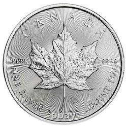 Lot of 25 2021 $5 Silver Canadian Maple Leaf 1 oz Brilliant Uncirculated
