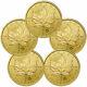 Lot Of 5 2020 Canada 1 Oz Gold Maple Leaf $50 Coins Gem Bu