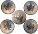 Lot Of 5 X 2004 Zodiac Maple Leaf Privy Mark 1oz. 9999 Silver Coins Canada