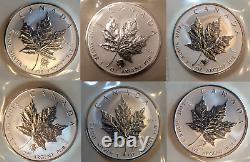 Lot of 6 x 2004 Zodiac Maple Leaf Privy Mark 1oz. 9999 Silver Coins Canada