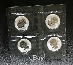 Lot of Four 2007 Canada Year of Pig Privy Maple Leaf Silver Coin Original Sealed