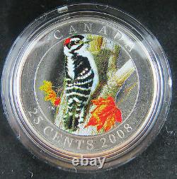M-1 2007-08 Set Of 4 Coloured Bird 25 Cents Royal Canadian Mint See Pictures