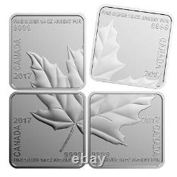 Maple Leaf Quartet 2017 Canada Pure Silver Square Coins Royal Canadian Mint