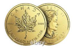 NEW 1 gram Canada Gold Maple 50c from Gold Maplegram 25 9999 Fine in assay