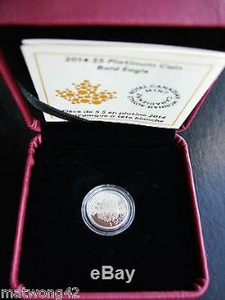 NEW 2014 Canada 1/10 Oz Pure Platinum Coin Bald Eagle $5 Coin
