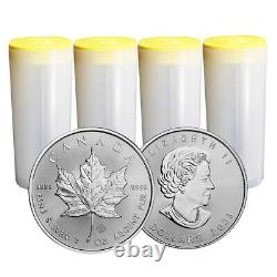 Presale Lot of 100 2023 $5 Silver Canadian Maple Leaf 1 oz BU