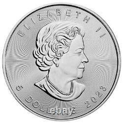 Presale Lot of 100 2023 $5 Silver Canadian Maple Leaf 1 oz BU