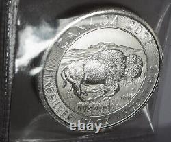 Queen Elizabeth 1.25 Troy Oz. 9999 Fine Silver 2015, Bison Buffalo, Rcm Canada