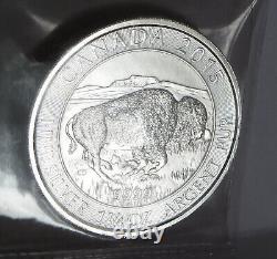 Queen Elizabeth 1.25 Troy Oz. 9999 Fine Silver 2015, Bison Buffalo, Rcm Canada