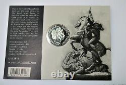 RARE 2013 UK Great Britain St. George & Dragon 1/2 oz. 999 silver coin in card