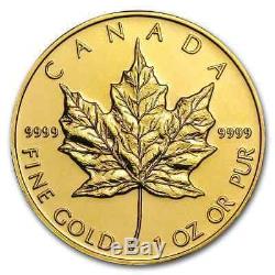 RCM 1 oz Gold Canadian Maple Leaf Random Date $50 Gold Coin. 999 Fine BU