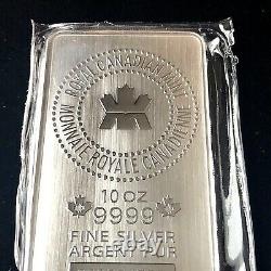 RCM 10 oz Silver Bar Royal Canadian Mint. 9999 Fine Silver Bullion (SEALED)