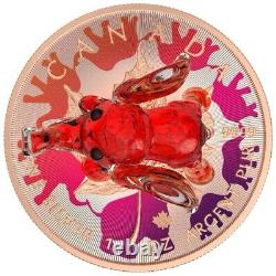 RED ELEPHANT Murano Glass Maple Leaf 2022 1 oz Silver Coin Royal Canadian Mint