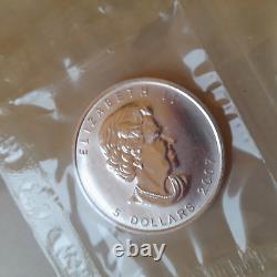 Rare 10x Canada Silver Maple Leaf. 9999 1 Ounce 0z Silver airtight sheet