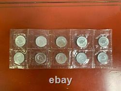 Rare 1997 Canadian Maple Leaf Silver Coins Bu In Royal Canadian Mint Pouch X10
