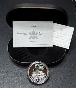 Rare Limited Mintage 2001 Transportation Hologram Train Scotia 1 Oz Silver Coin