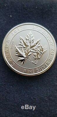 Roll of 2017 1.5 Troy Ounce Maple Leaf. 9999 Silver Coins 15 Coins/22.5 Ounces