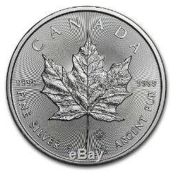 Roll of 25 2020 Canada 1 oz Silver Maple Leaf Coins Brilliant Uncirculated
