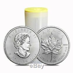 Roll of 25 Canadian Silver Maple Leaf 1 oz. Coins 2019 Year 25 ounces Silver