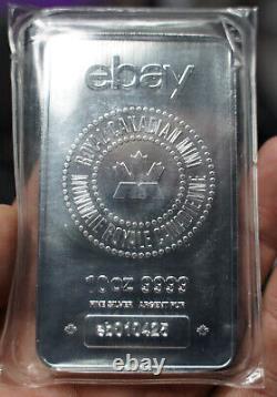 Royal Canadian Mint EBAY 10 Troy ounce 9999 fine silver bar MINT FRESH C402