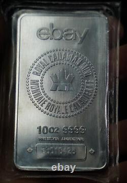 Royal Canadian Mint EBAY 10 Troy ounce 9999 fine silver bar MINT FRESH C402