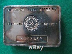 Scarce Vintage Royal Canadian Mint 10 Troy Oz. 999 Silver Bar Toned