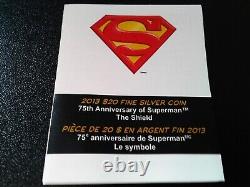 Superman Shield 1 Ounce Fine Silver Coin with CofA