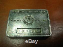 Vintage Rcm Royal Canadian Mint Silver Bar 10 Oz Low Serial Number