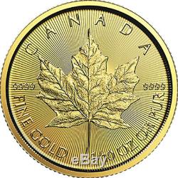 1/10 Oz D'or 2019 Feuille D'érable Coin Mrc. 9999 Au Monnaie Royale Canadienne